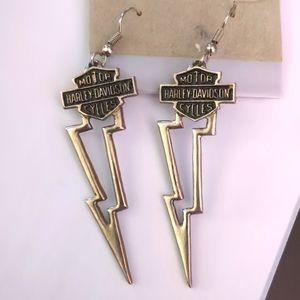 Rare Harley Davidson Lightning bolt Earrings Vintage